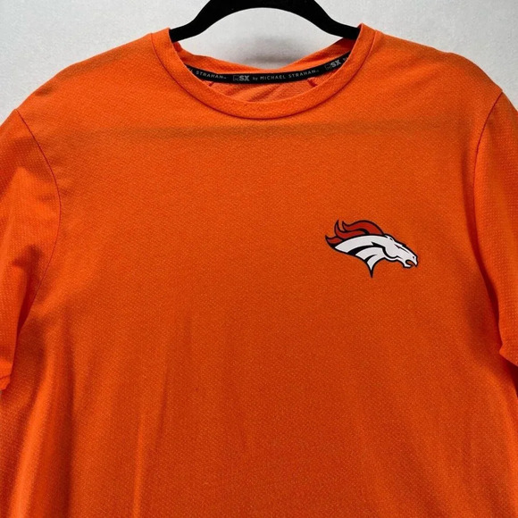NFL MSX by Michael Strahan T-Shirt Mens Size M Denver Broncos Football Orange - Picture 2 of 11